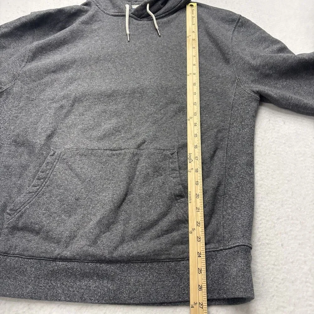 J Crew Hoodie Sweatshirt Mens Large Gray Grey Vintage Fleece Raglan Terry Knit